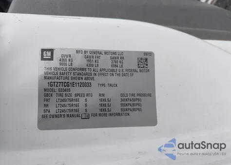 2014 GMC Savana 3500 Work Van из США, поврежденный, VIN 1GTZ7TCG1E1120033